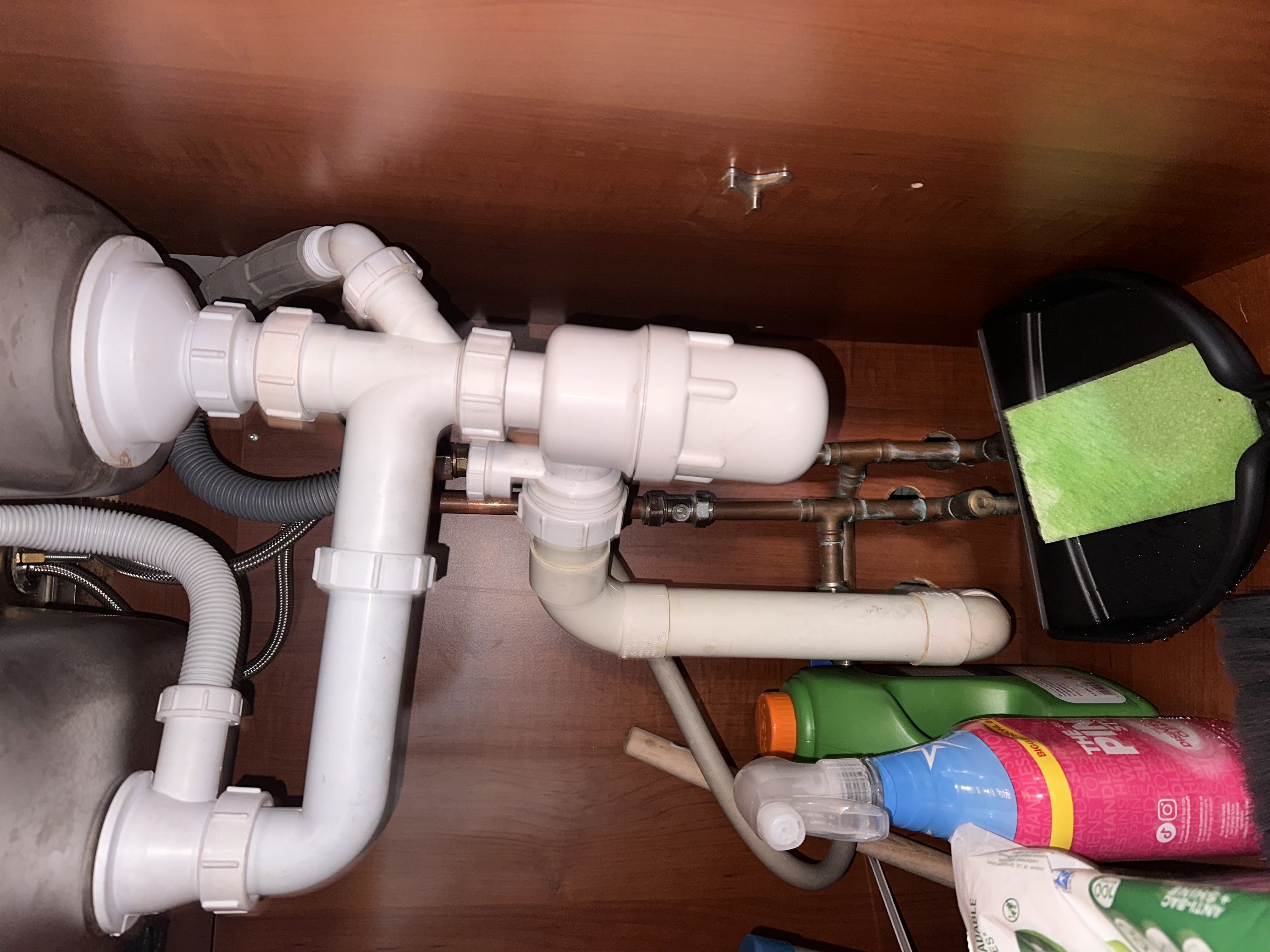 Under-sink plumbing repair and pipework investigation by Pomona Eco Solutions